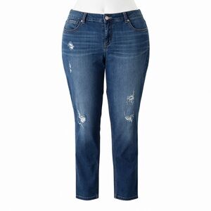Size 20W Melissa McCarthy Seven7 Womens Distressed Jeans Stretch Denim Plus Size